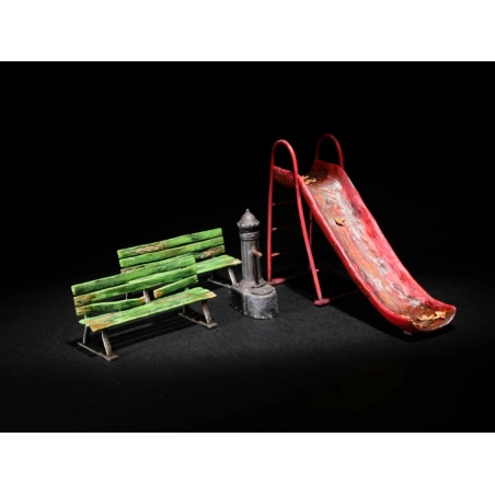 Set tobogán, bancos y fuente - Formato físico
