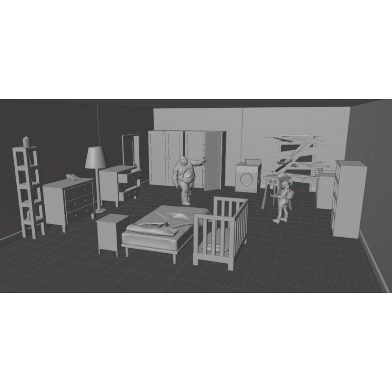 Set de escenografía de interior con 17 elementos (digital) Set de escenografía de interior con 17 elementos (digital)