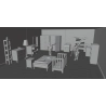 Set de escenografía de interior con 17 elementos (digital)