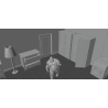 Set de escenografía de interior con 17 elementos (digital)