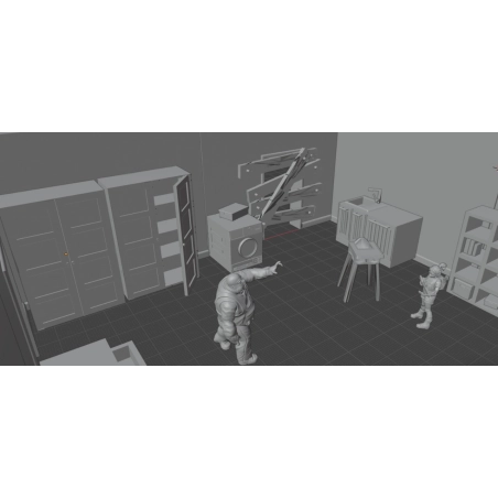 Set de escenografía de interior con 17 elementos (digital)